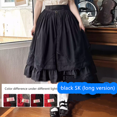 (Buyforme)Uncle Wall Original~Rich Girl~Elegant Lolita SK and Shirt S black SK (long version) 