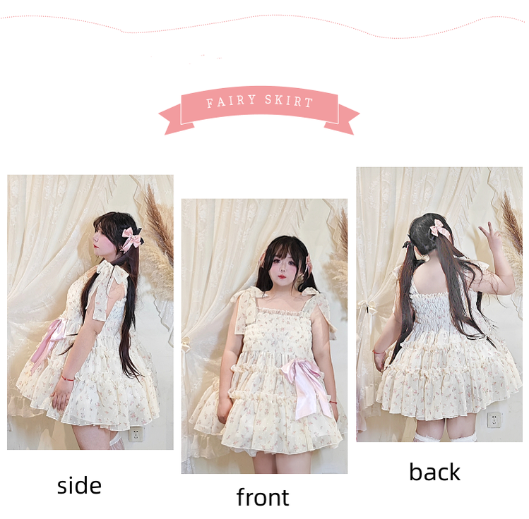 Plus Size Lolita JSK Dress Chiffon Floral Print