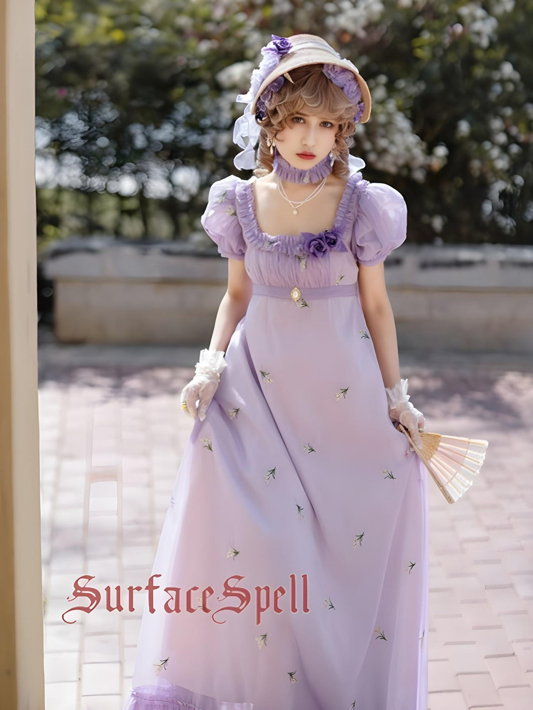 Surface Spell~Spring Rendezvous~Vintage Lolita OP Dress Embroidered Empire Waist Dress   