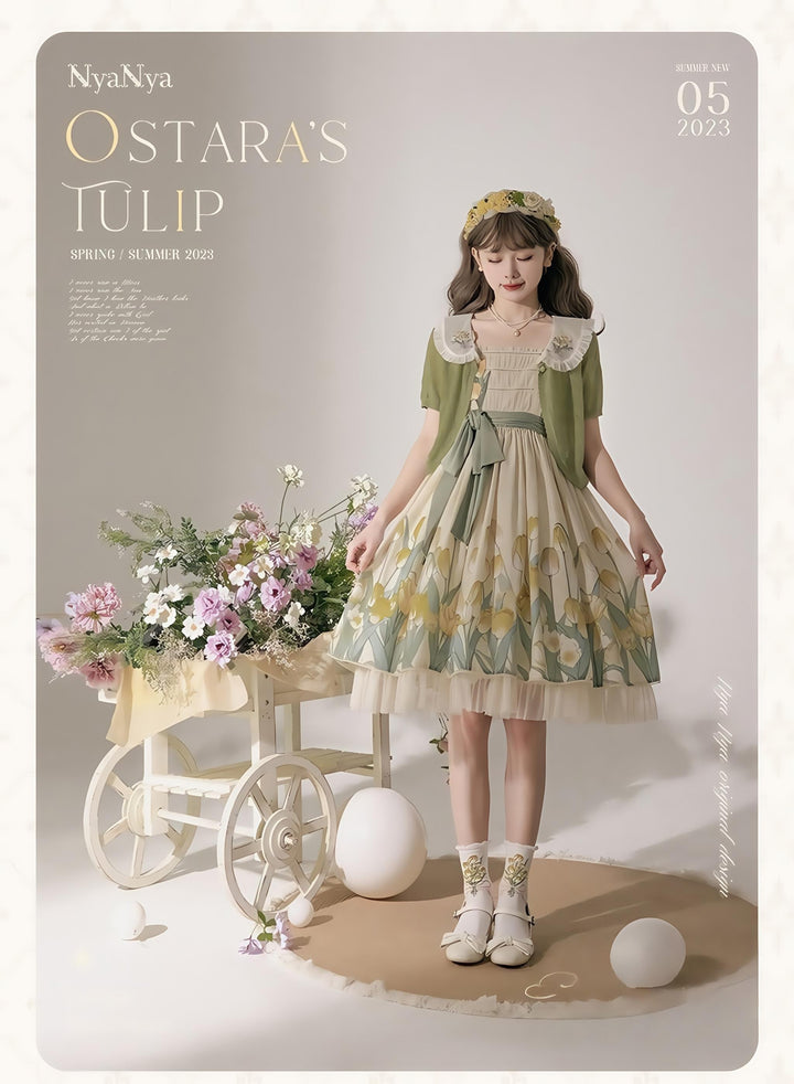 NyaNya - OSTARA'S TULIP - Peter Pan Collar Lolita Cardigan, Tulip Embroidery