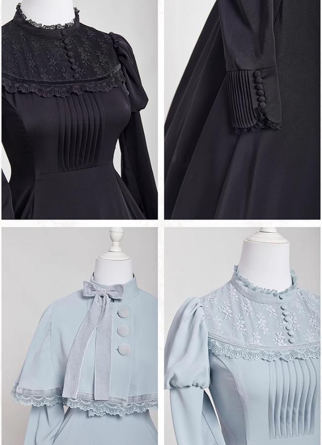 KINOKOKO - Aslan Blessings - Classic Lolita OP Seven-panel Slim Fit Dress with Cape 41988:721732