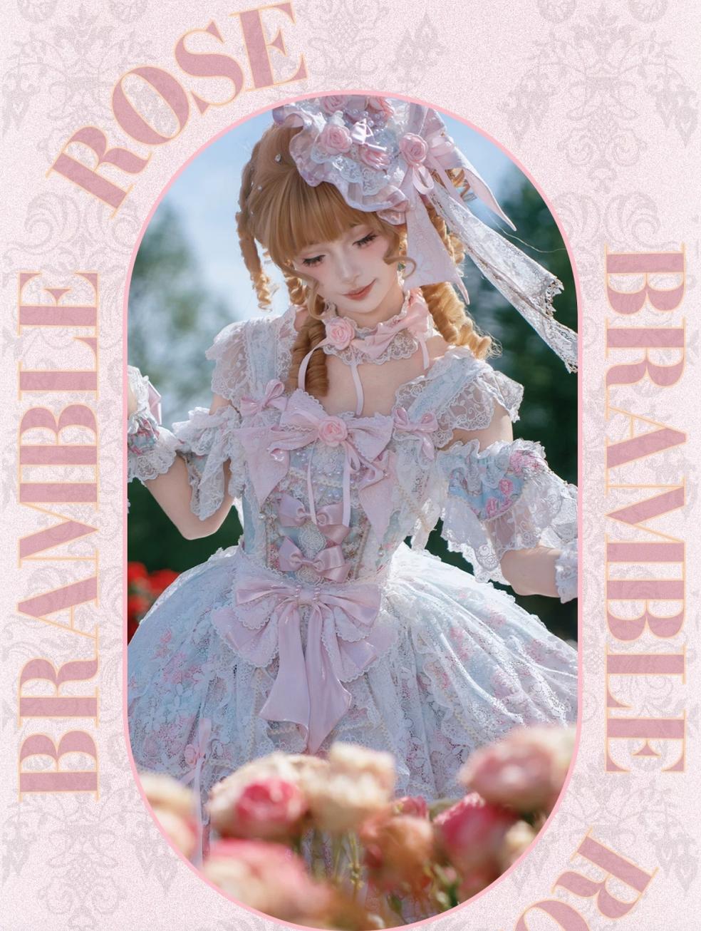 Palace Rose - Gorgeous Classic Lolita Rose Printed JSK Dress with Lace 45729:859607
