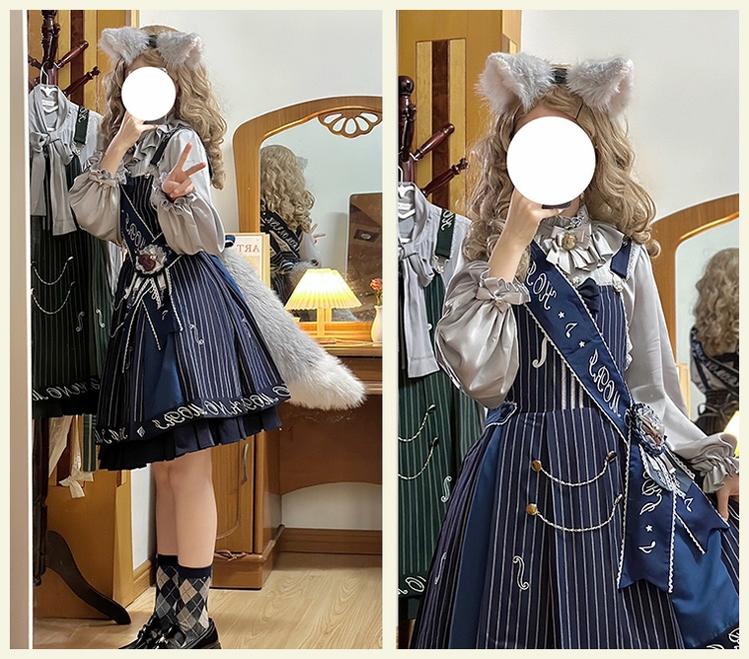 Classic Lolita Salopette Set Violin Preppy Style Dress