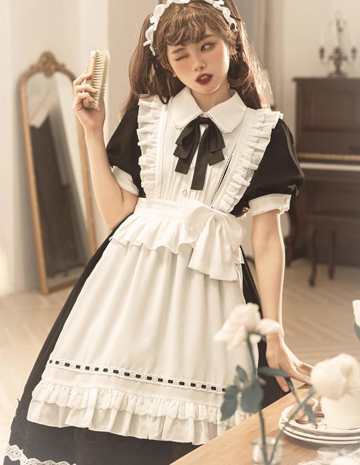 Sweet Date~Halloween Gothic Lolita OP Maid Lolita Dress Elegant Lolita OP   