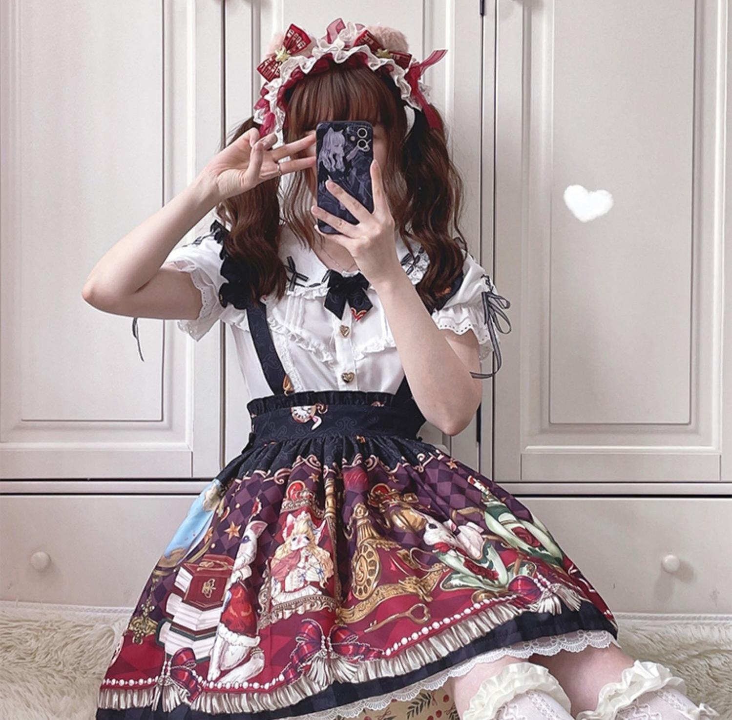 Ocelot - Crown Bear - Kawaii Lolita SK Daily Chiffon Skirt