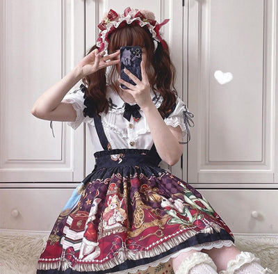 (BFM)Ocelot~Crown Bear~Kawaii Lolita SK Dress Daily Chiffon Dress   