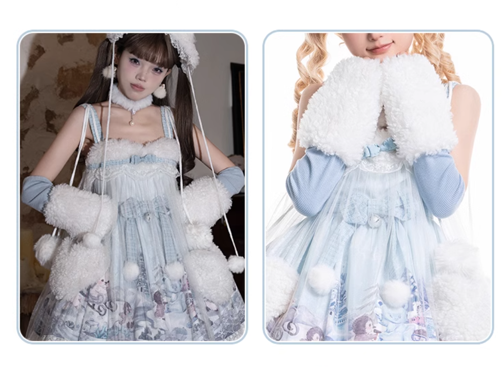 Spireme Cat~Penguin Snow Treasure~Kawaii Lolita JSK Penguin Printing Winter Dress   