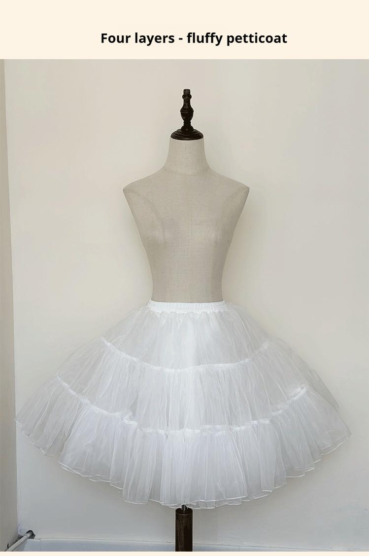 Niu Niu - Plus Size Lolita Petticoat with Daily or Fluffy Version White - Puffy Petticoat XL