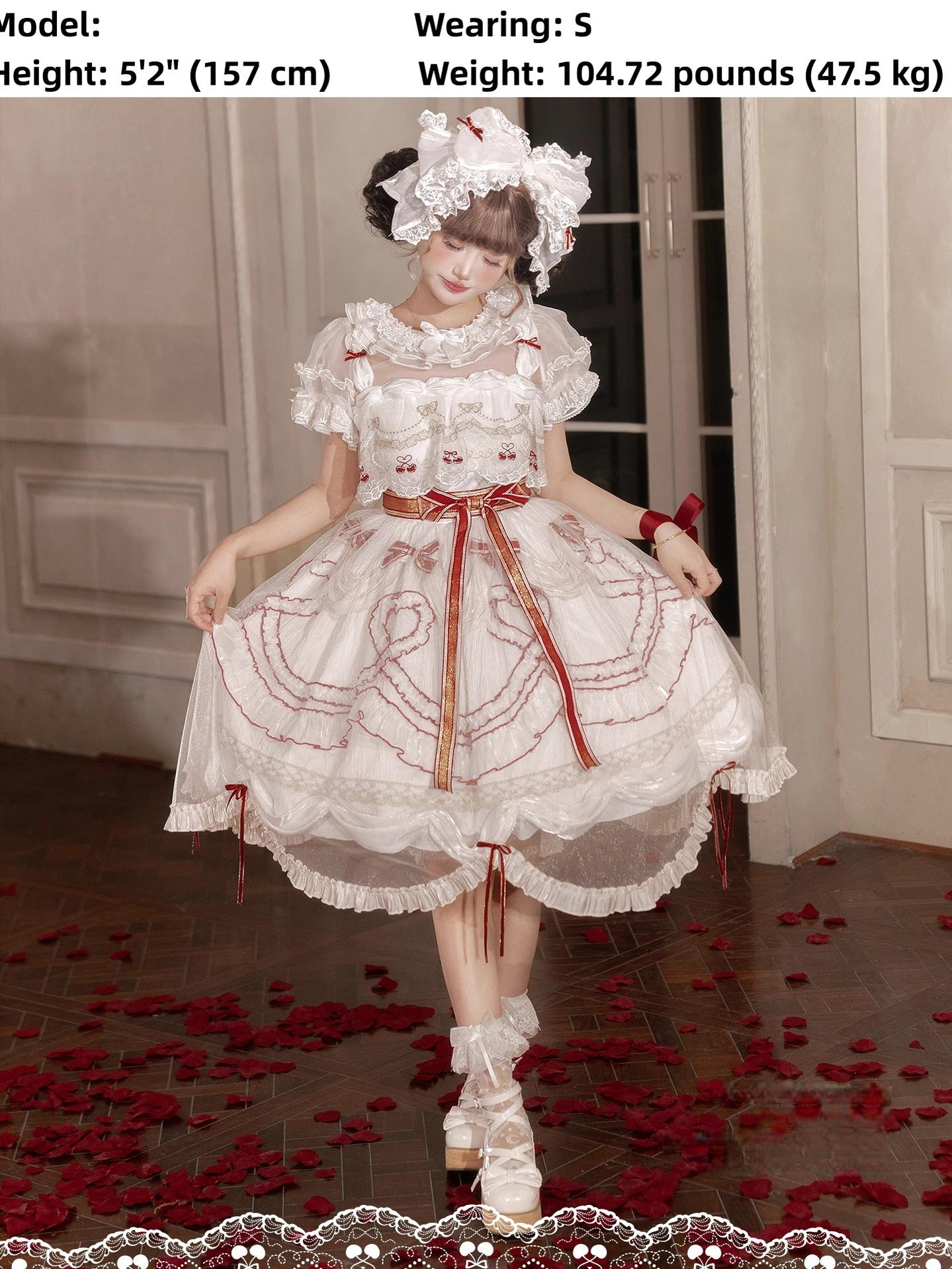 Cherry Cake - Tiered Sweet Lolita OP, Wedding Dress 44359:805898