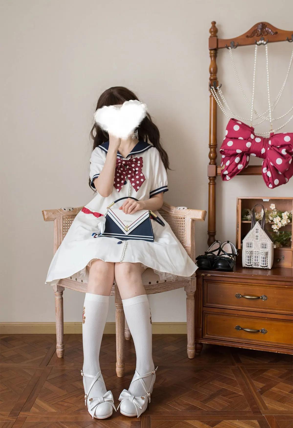 Miss Fondant - Sweet Lolita Cross Strap Shoes, Low & Mid Heels 45678:858894