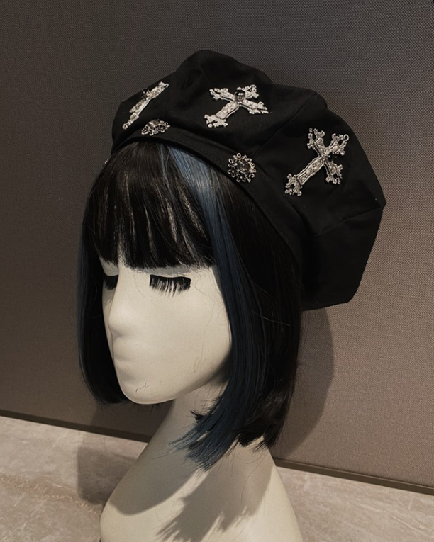 Susin Lolita - The Cross Salute - Gothic Lolita Cross Accessories cross beret