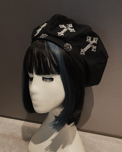 Susin Lolita~The Cross Salute~Gothic Lolita Cross Accessories cross beret  