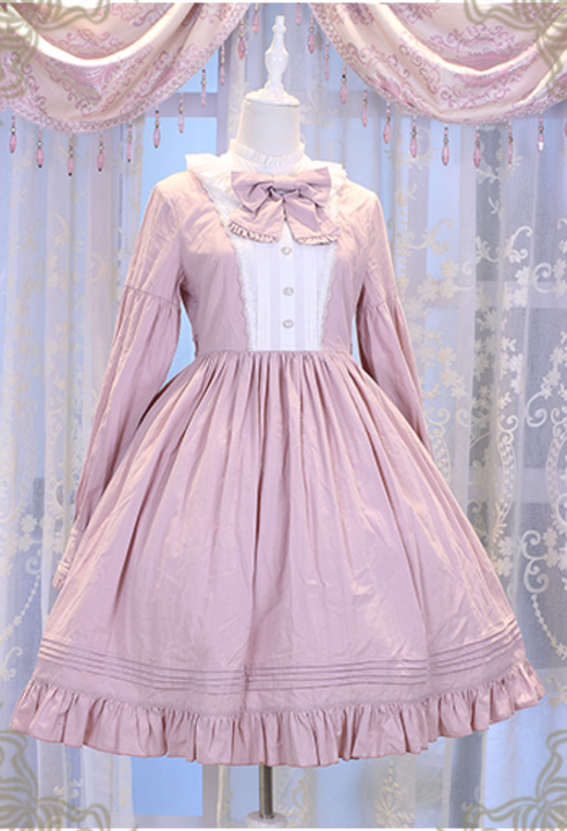 Chess Story~Vintage Lolita Long Sleeve OP Dress   