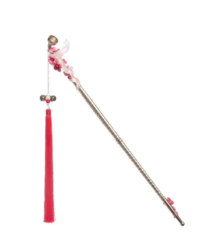 (BFM)Youpairui~White Fox~Wa Lolita Pipe Chinese Style Lolita Prop Large pipe (golden rod)  