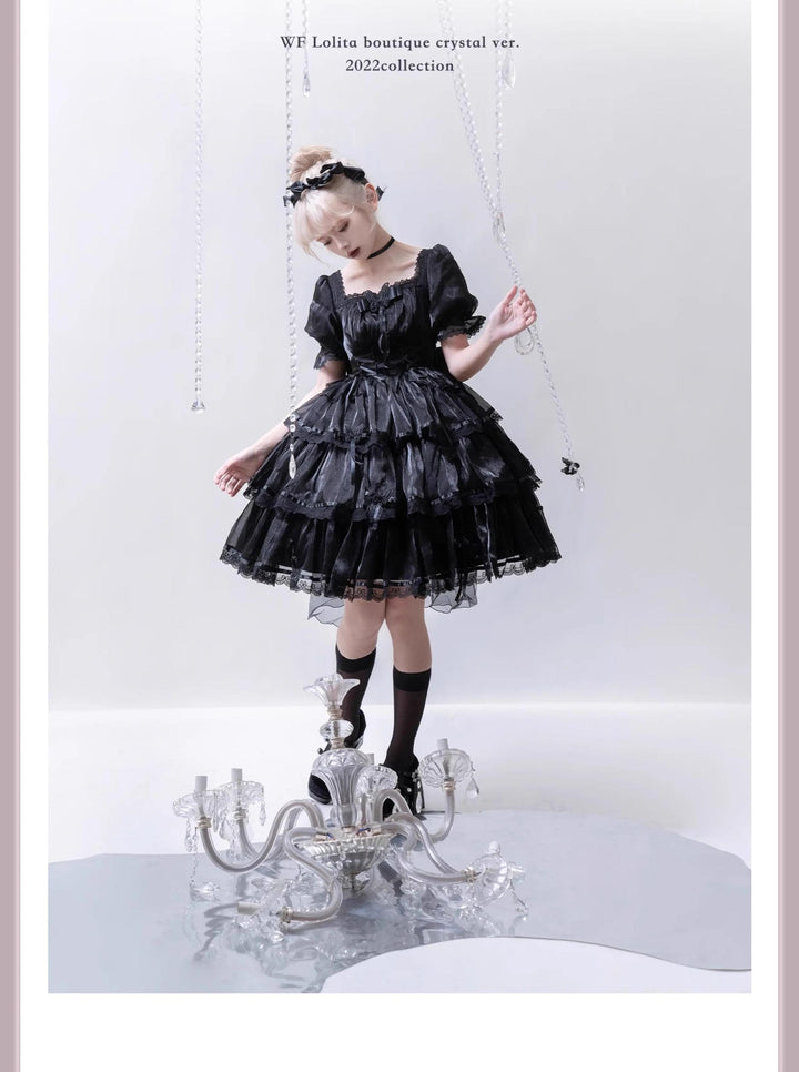 MEEKWIND~Miss Flora~Light Bridal Lolita Dress Gauze OP and JSK