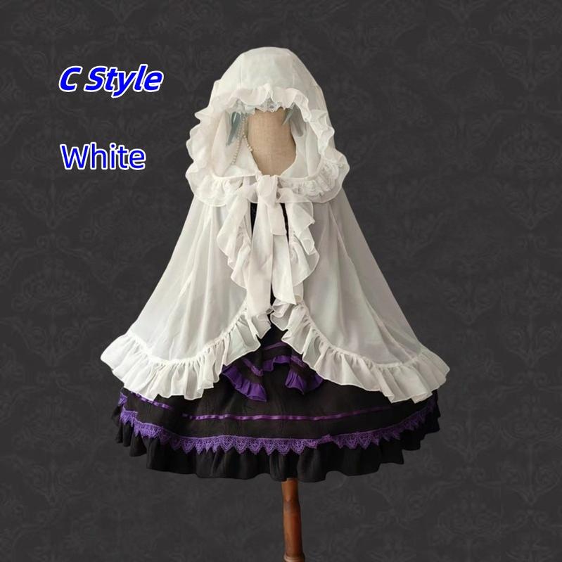 Teddy Bear~Sweet Lolita Cardigan Long Sleeve Kawaai Lolita Cape Rabbit Ear S C style white cape 