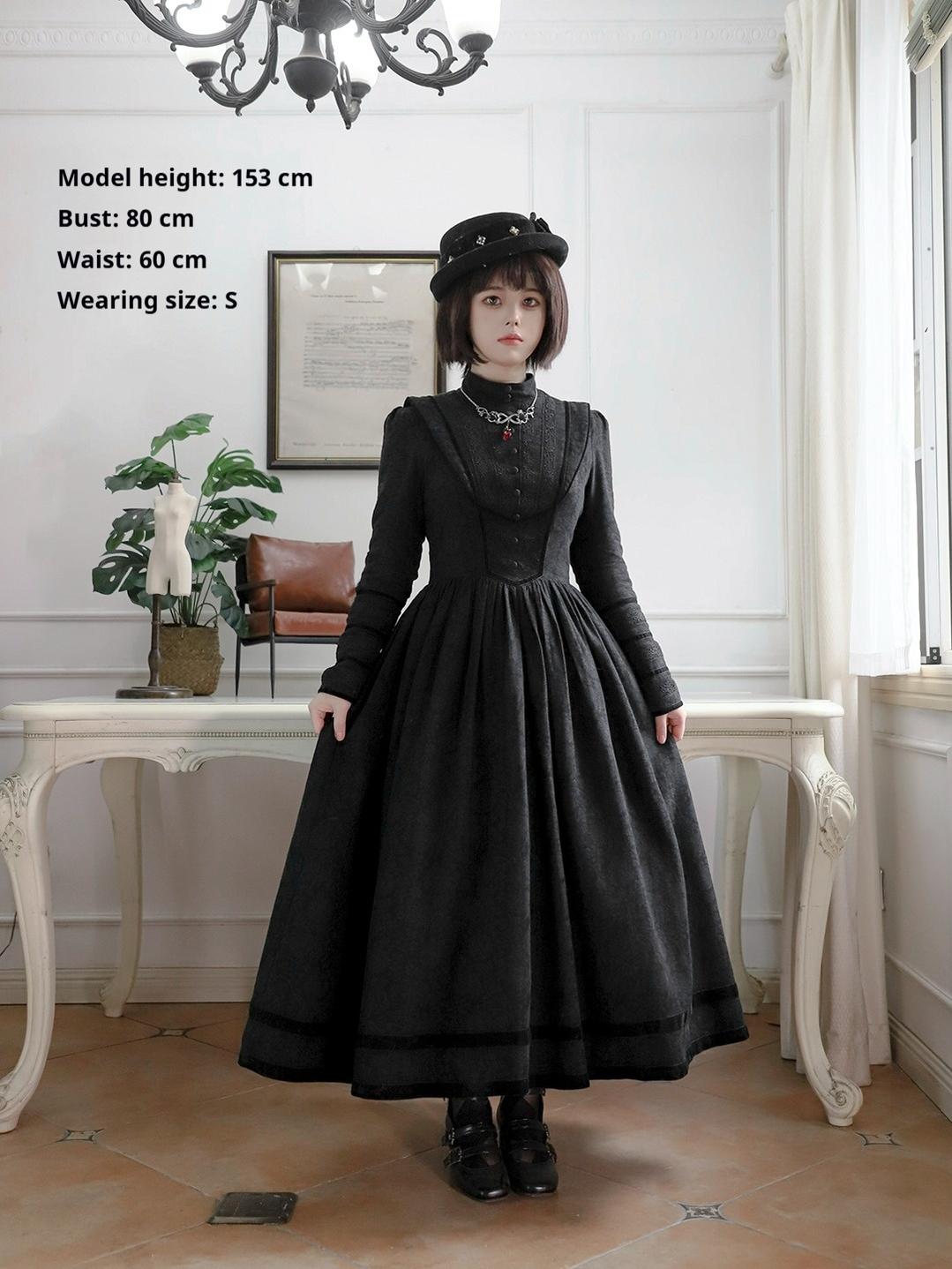 MILU ORIG~Dream Window~Maid Lolita OP Dress with Embroidered Apron and Coat