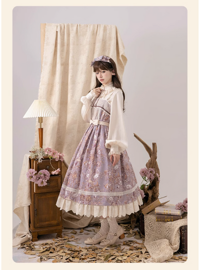 (Buyforme)NyaNya~ Lapland Forest~ Lolita Elegant Vintage Floral JSK OP Dress   