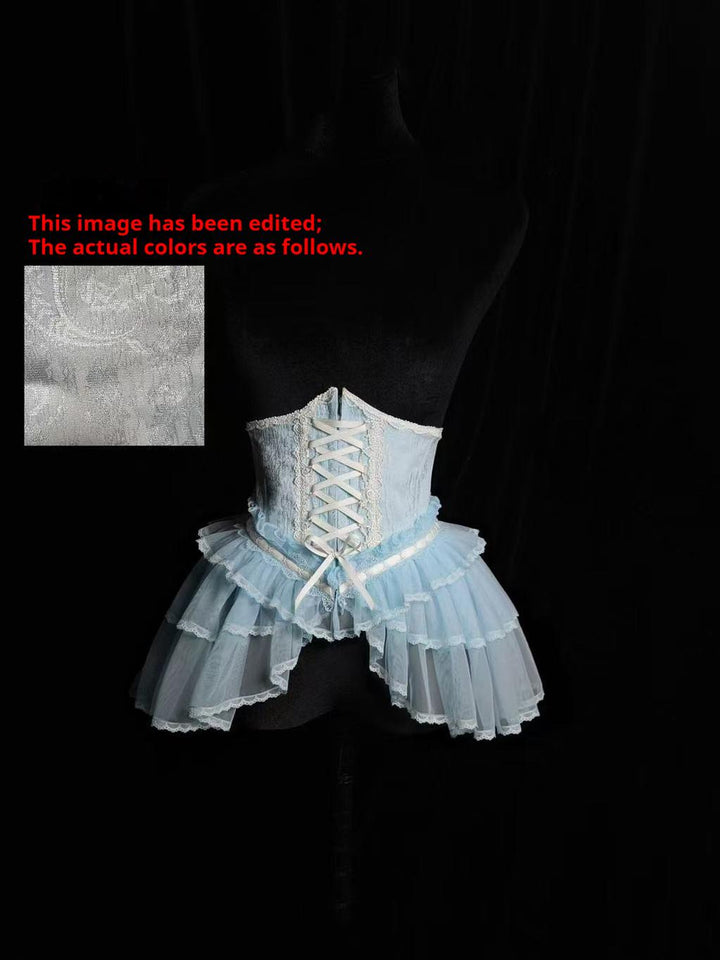 Alice Girl~Cross~Gothic Princess Lolita Corset with Multiple Layers Hem (L M S XL XS) 42125:728884