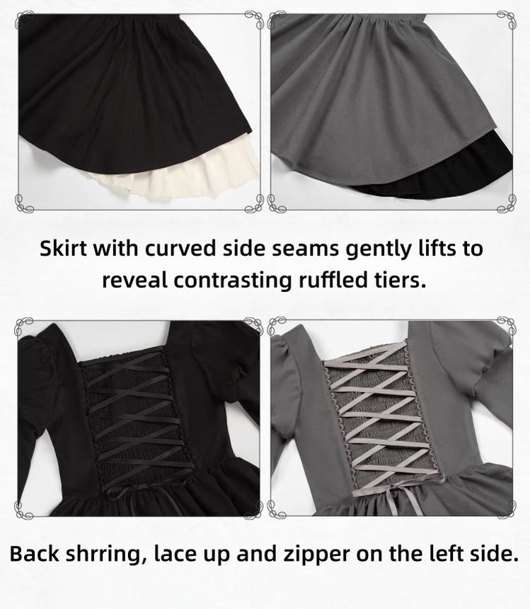 With PUJI - Suki - Maid Lolita OP Set, Detachable Apron, Juliet Sleeve