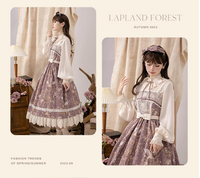 (Buyforme)NyaNya~ Lapland Forest~ Lolita Elegant Vintage Floral JSK OP Dress   