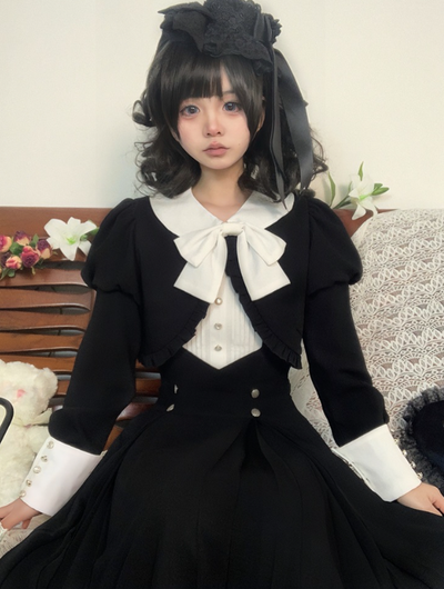 Letters from Unknown Star~Collection box~Spring Black Lolita OP   