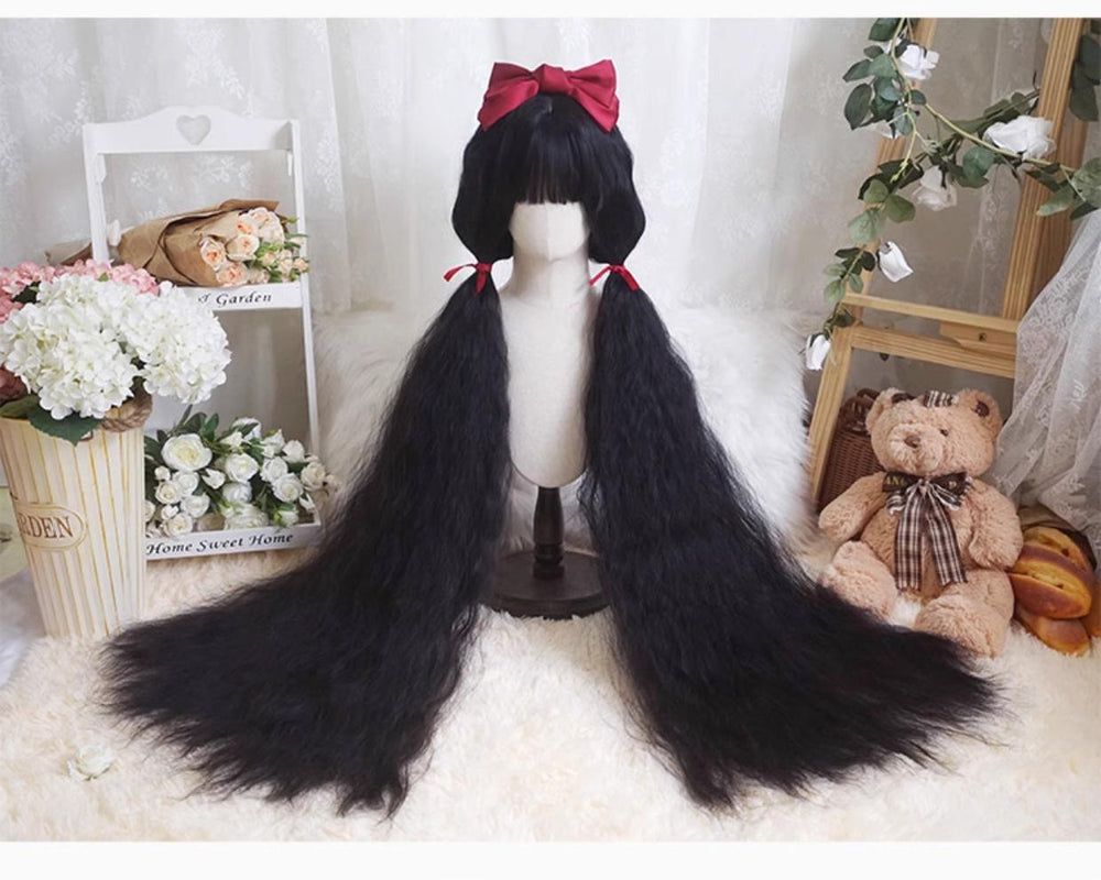 Imperial Tea~Natural Black Lolita 120CM Super Long Wig 38018:578344