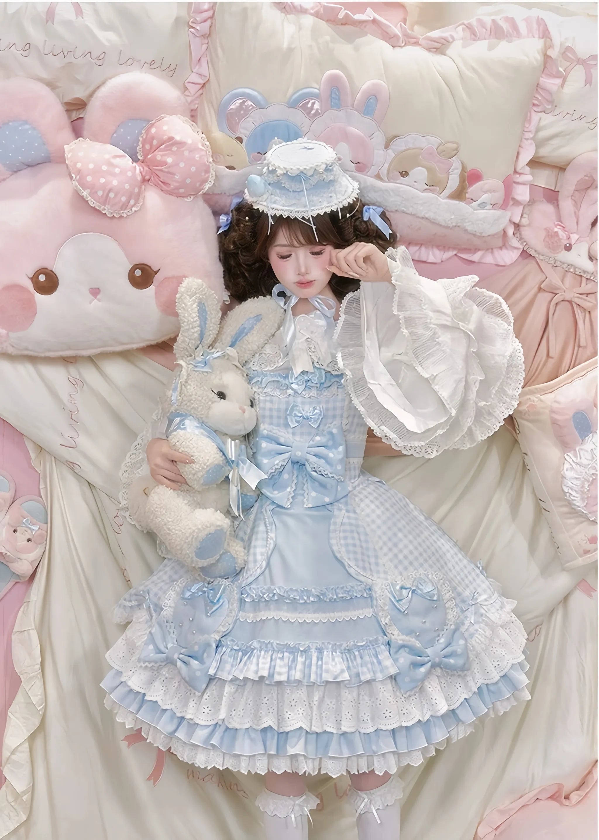 Strawberry Momo Party - Sweet Lolita OP and JSK, Strawberry Print and Cake Embroidery 45548:853273