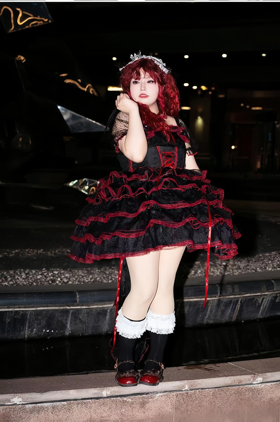 Daydream Whisper~Shisan District~Wedding Lolita OP Suit with Angel Demon Wings