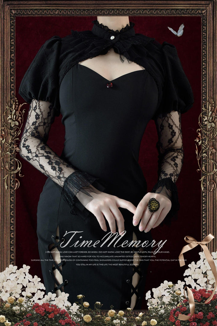 Time Memory~Petite Rose~Classic Lolita Bolero with Lace Sleeves