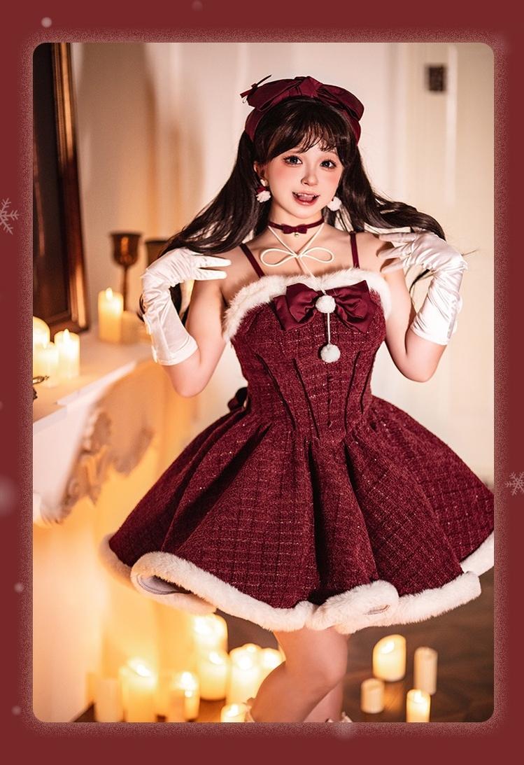 Tan Tuan~Winter Lolita Dress New Year Lolita JSK Plush Cape Set   