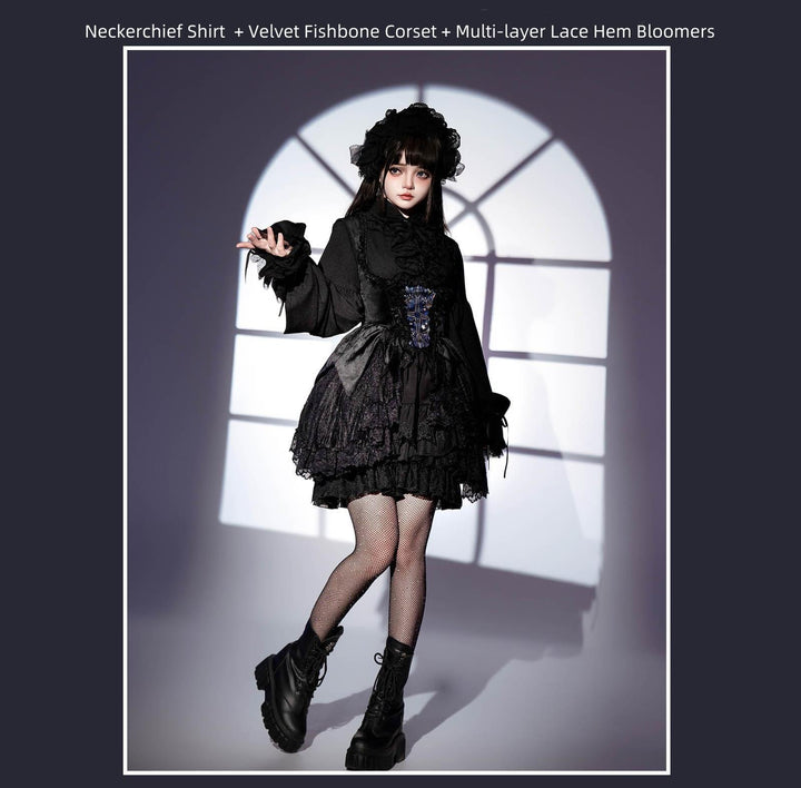 SUSIN~Night Traveler~Classic and Elegant Gothic Dress with Colorful Window Prints 39250:628602