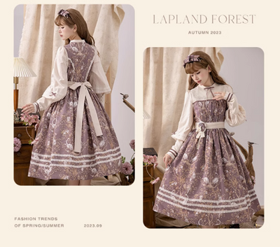 (Buyforme)NyaNya~ Lapland Forest~ Lolita Elegant Vintage Floral JSK OP Dress   