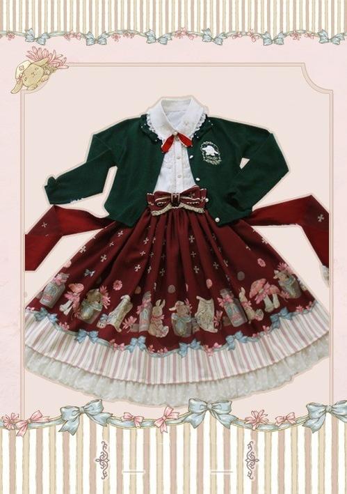 Youlanda~Benny Rabbit~Sweet Lolita Cardigan Academy Style Sweater