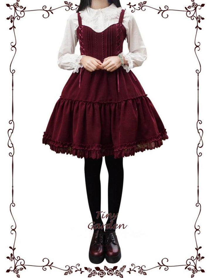 (Buyforme)Tiny garden~Garden Waltz 1.0 Burgundy Autumn Winter Lolita JSK   