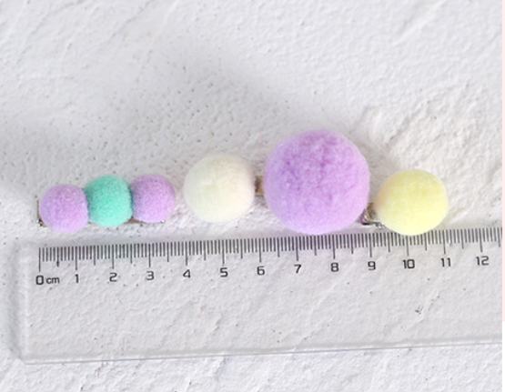 Xiaogui - Bared Sweet Lolita Accessory Pink and Blue Pompom Hair Clip