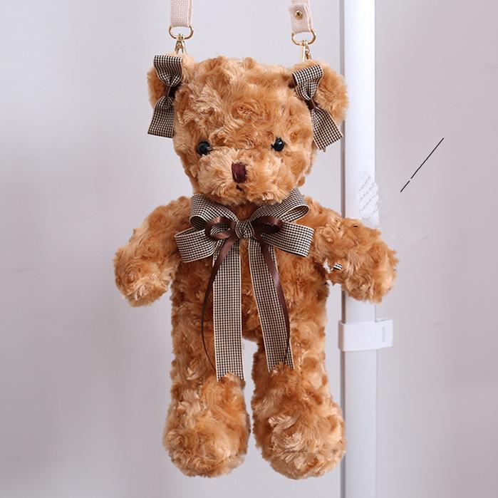 Xiaogui - Kawaii Lolita Bag Bear Shape Crossbody Bag number #1(with a canvas chain+a pearl chain)