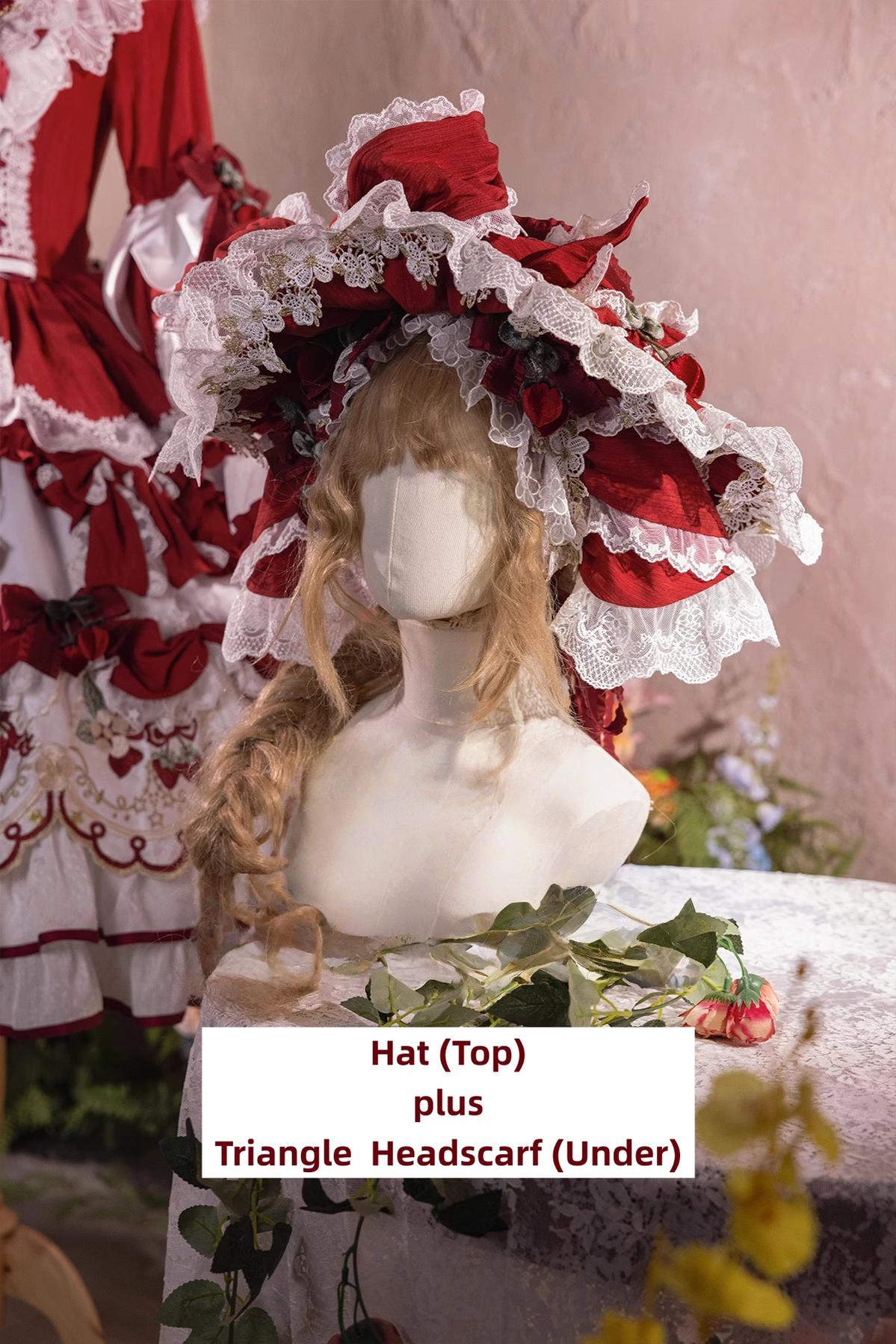 Bramble Rose - Starryberry Eden - Hime-sleeved Sweet Lolita Dress, Strawberry Embroidery (L M S) 44262:801300