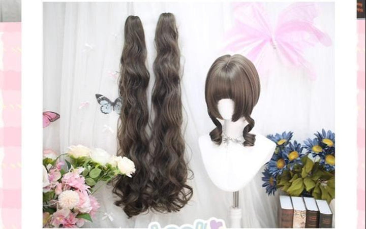 Dalao Home~Curly Lolita Wig Double Ponytails Natural Wig