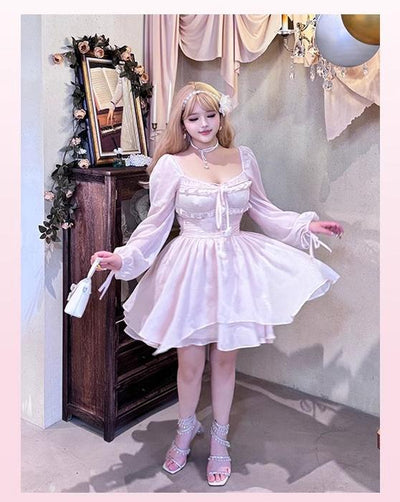 Yingtang~Sweet Plus Size Lolita OP Dress Sparkling Pink Lolita Dress OP dress XL 