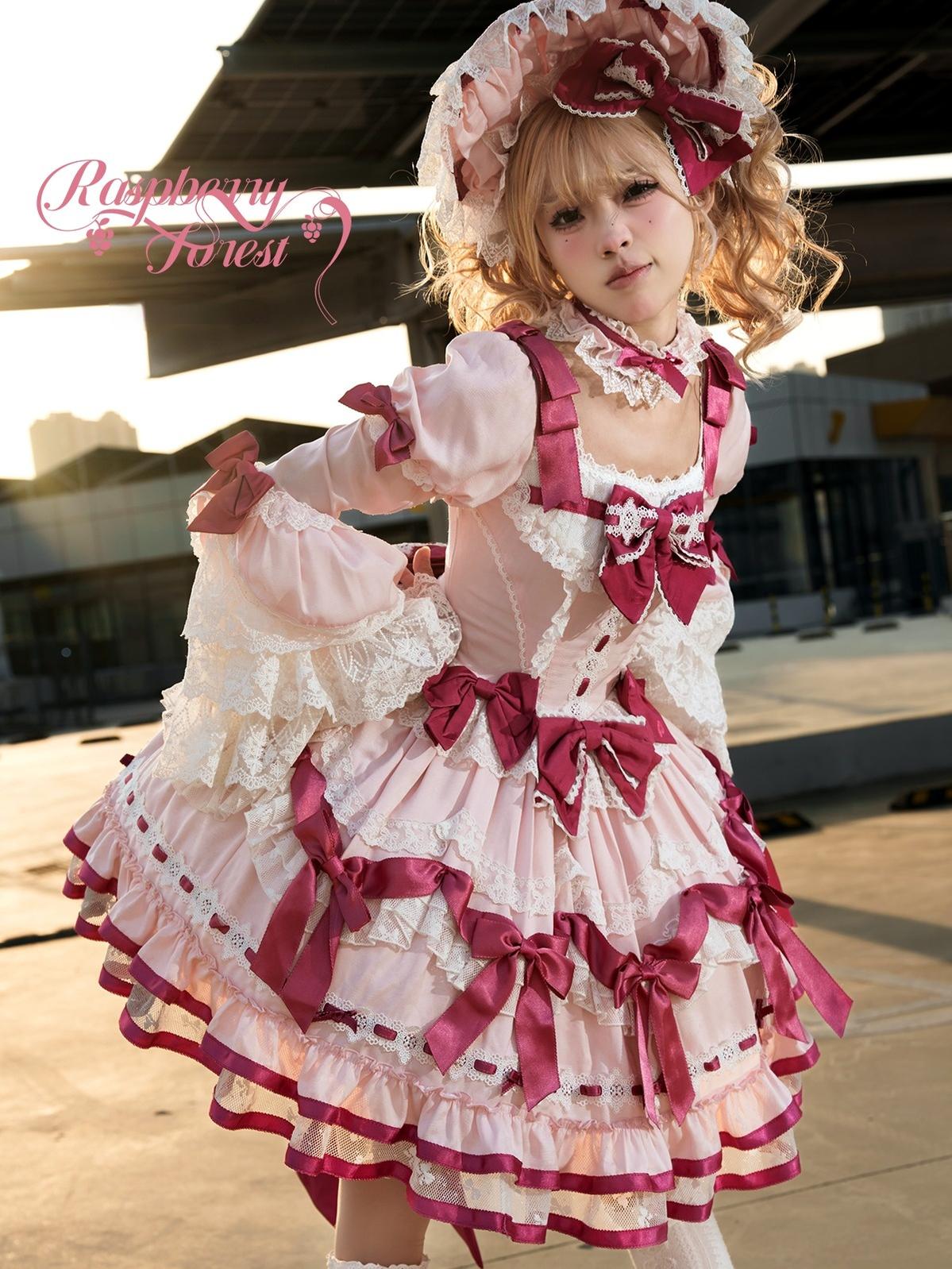 Mewroco - Berry Forest - Sweet Lolita Short-sleeved OP Dress and Matching Accessory 42596:748514