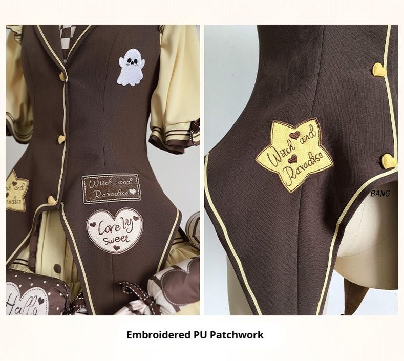 Piggy Bun- Witch Paradise - Kawaii Lolita OP Witch Themed Dress with Pointed Hem Vest