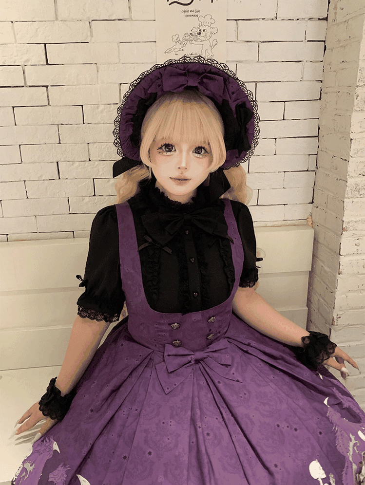Plus Size Sweet Lolita Blouse with Ruffles, Peter Pan Collar 45612:855314