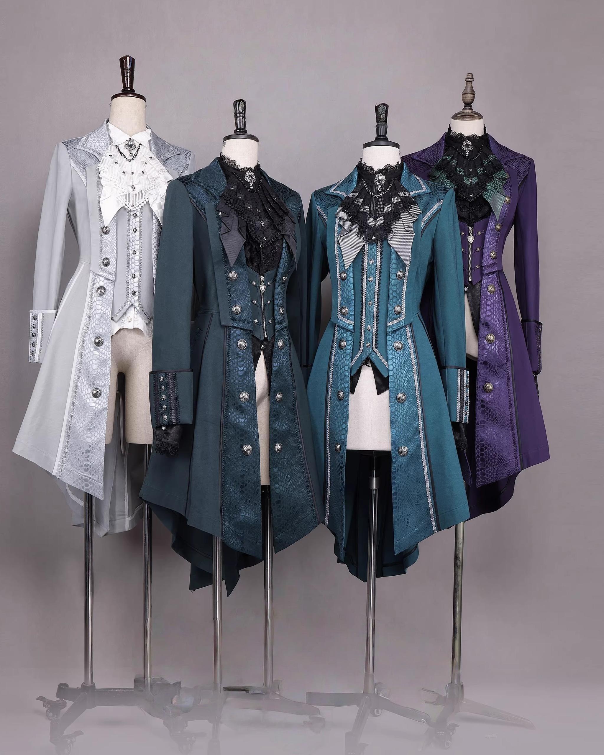 Bat Wing - Embroidery Ouji Lolita Coat, Detachable Front Panels 44433:808177