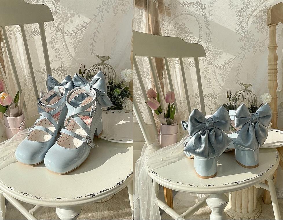 MODO~Follow in the Moonlight~Sweet Lolita Round Toe Shoes with Large Bow