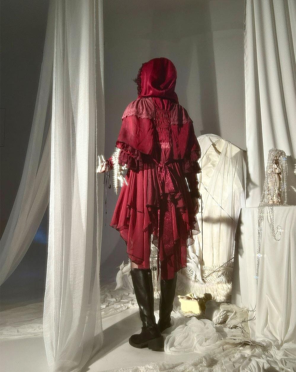 ZJstory~Gothic Lolita Cape Long-sleeved Shawl with Detachable Hood 42129:734136