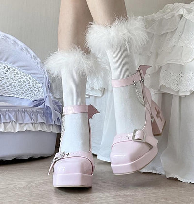(BFM)Bingo Lulu~Late Century Sweetheart~Punk Lolita High Heels Mary Jane Lolita Shoes   