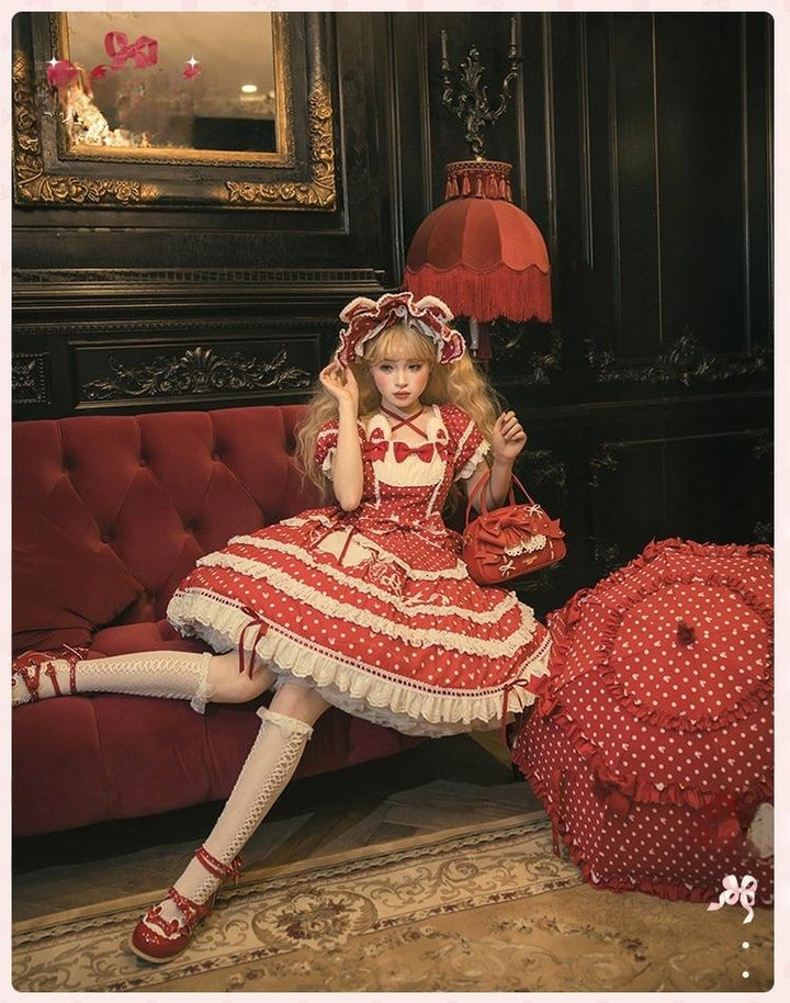 Mademoiselle Pearl~Bow Rabbit~IP Collab Sweet Lolita OP in Multiple Styles 43054:764050