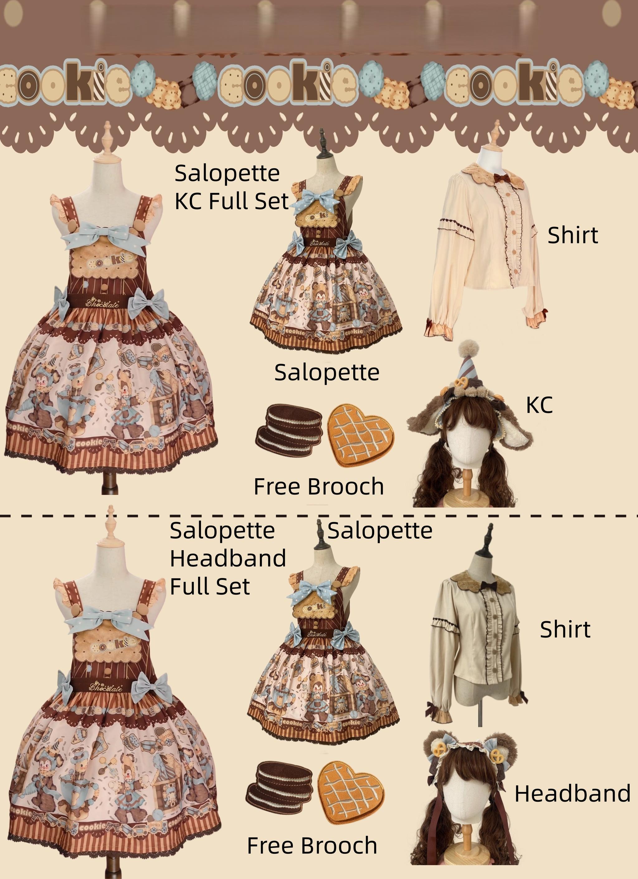 Star Fantasy - Bear Cookies - Kawaii Bear Printed Vintage Lolita Dress (Beige / 2XL L M S XL) 43817:786476