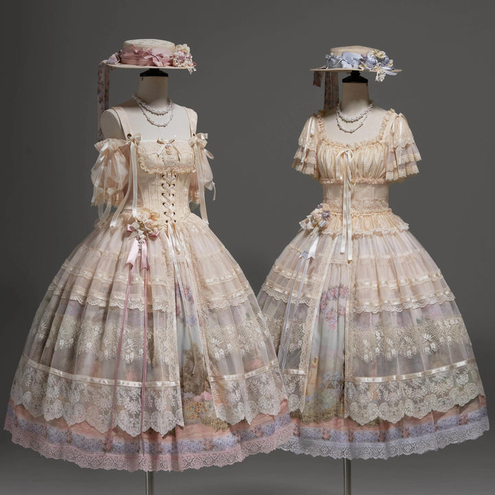 ZUOlanrichen~Romantic Rose~Classic Lolita Dress Set Printed JSK Skirt with Bodice 42157:729393